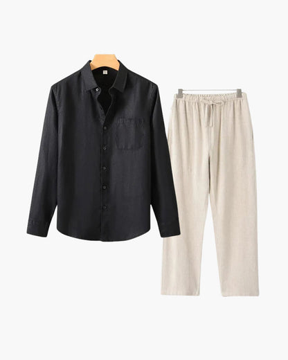 Costume Homme Lin En 2 Pièces Été Décontracté