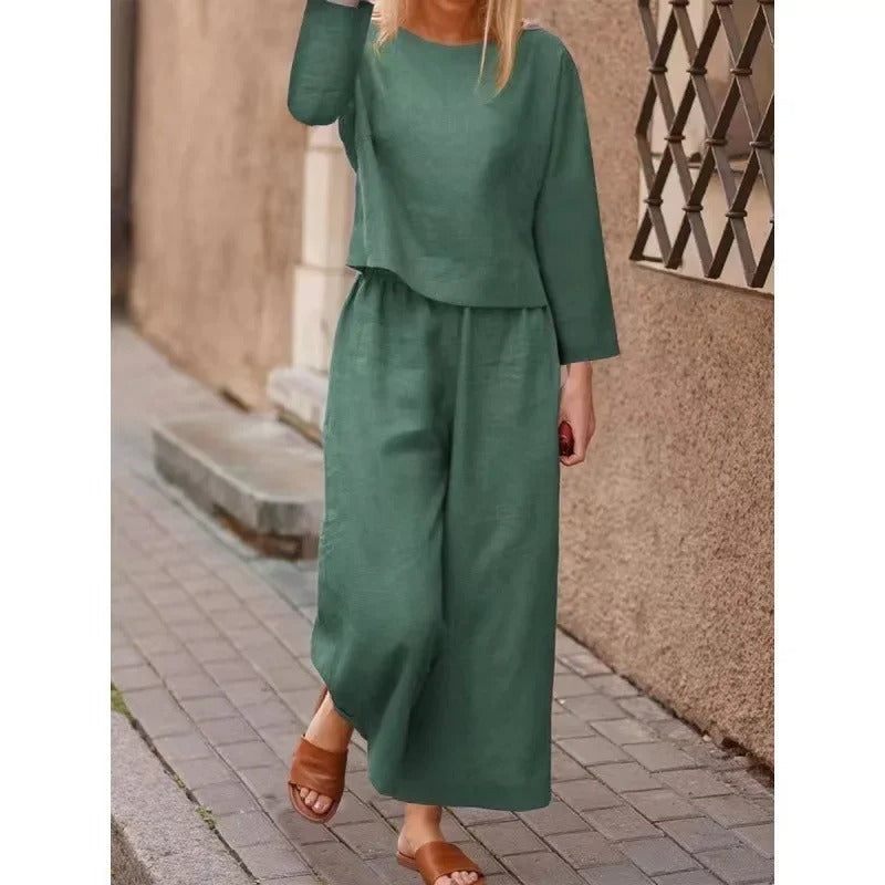 Costume 2 Pièces Classique Chemise Longue et Pantalon Élégant