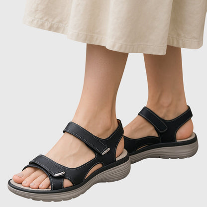 Sandale Femme à Bout Ouvert et Fermeture Velcro