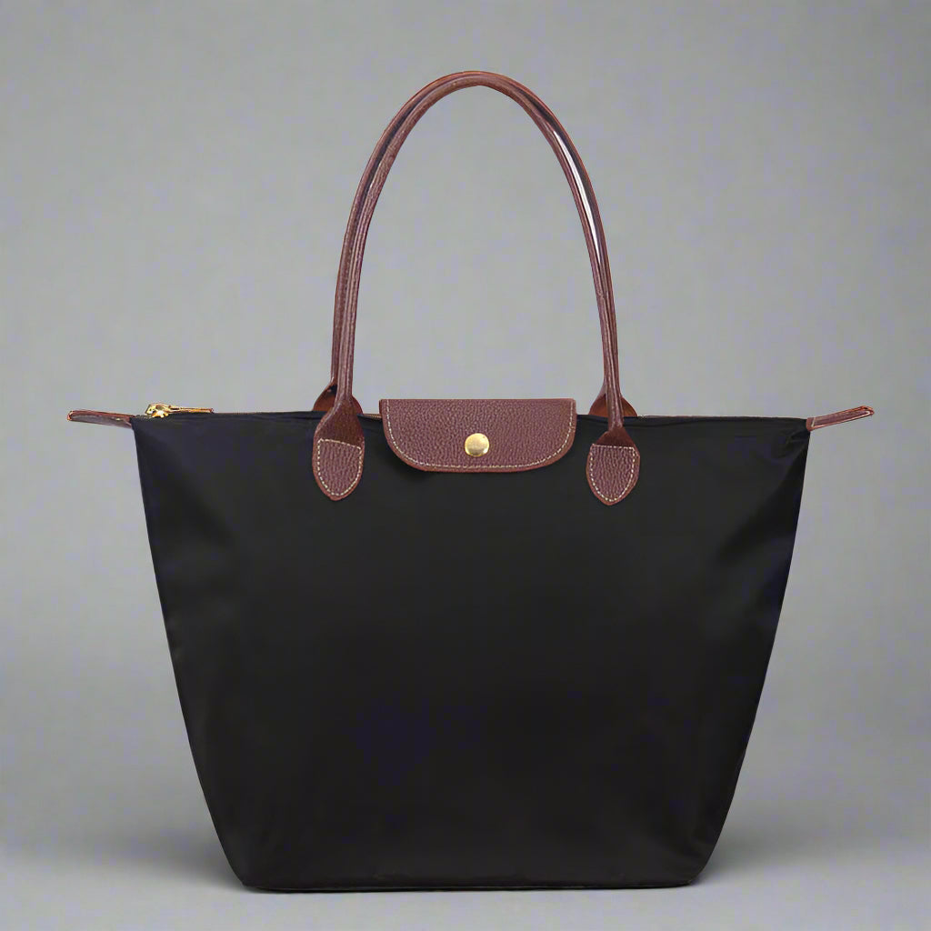 Sac à main femme élégant en nylon noir - PanierRoyale