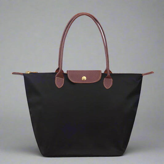 Sac à main femme élégant en nylon noir - PanierRoyale