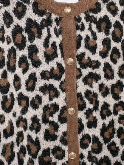 Cardigan Leopard Noir et Blanc Femme