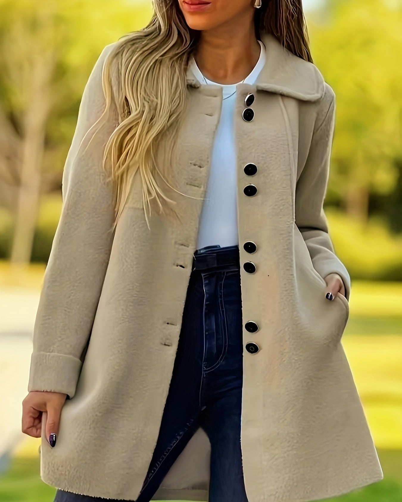 Manteau Femme Classique Taille Mi-Longue pour Travail et Ville - PanierRoyale