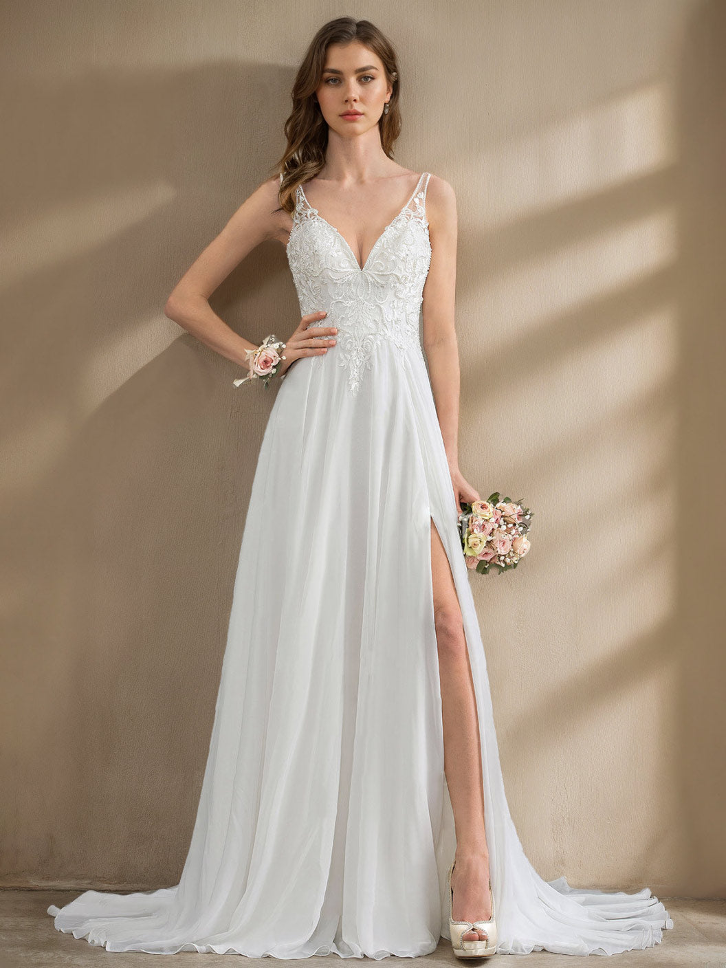 Robe de Mariage Invitée Élégante Longue pour Femme - PanierRoyale