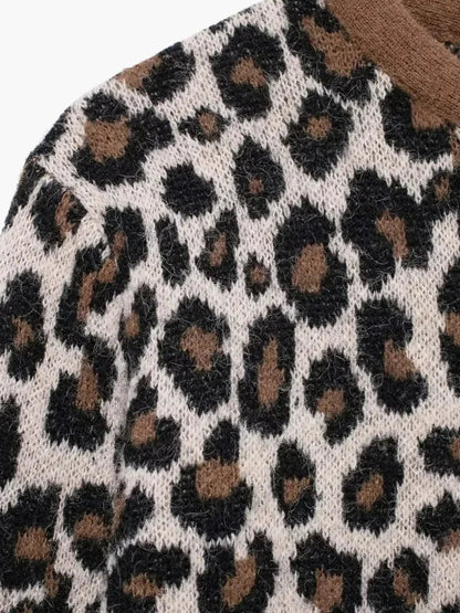 Cardigan Leopard Noir et Blanc Femme