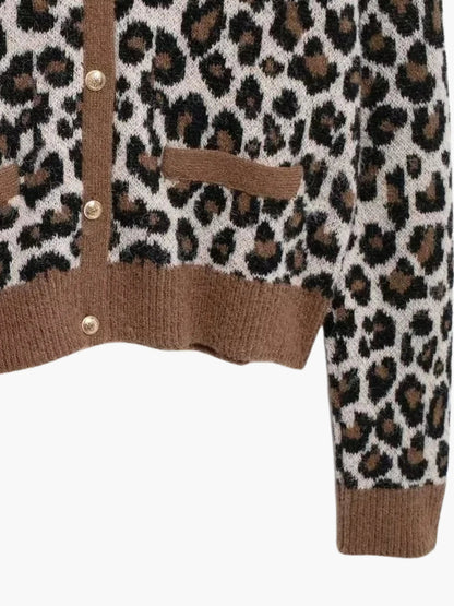 Cardigan Leopard Noir et Blanc Femme