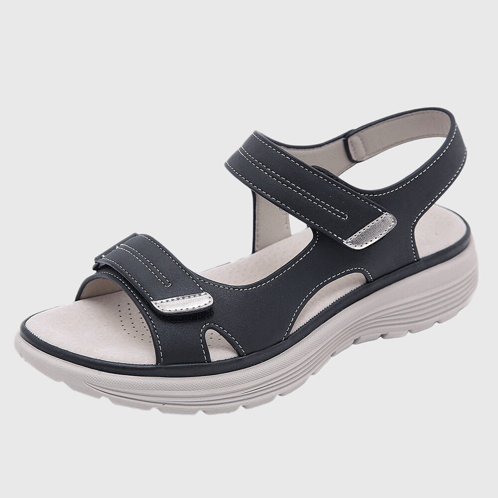 Sandale Femme à Bout Ouvert et Fermeture Velcro