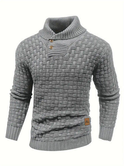 Pull Homme Col Montant en Laine Épaisse