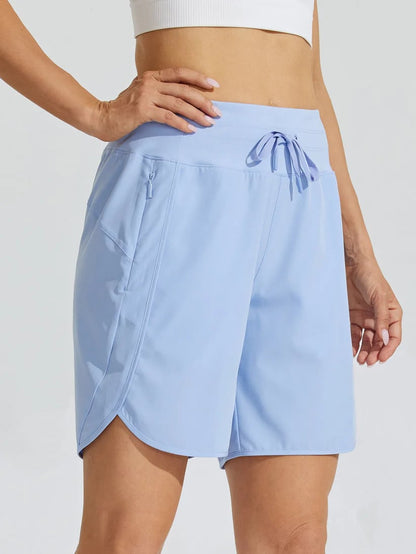 Short sport Femme Taille haute Cordon Poches