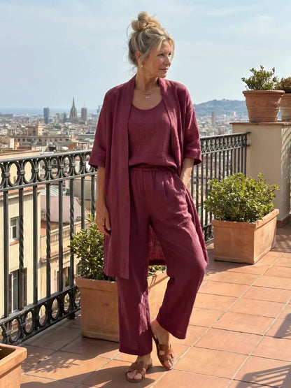 Ensemble Femme Kimono Fluide et Pantalon Ample