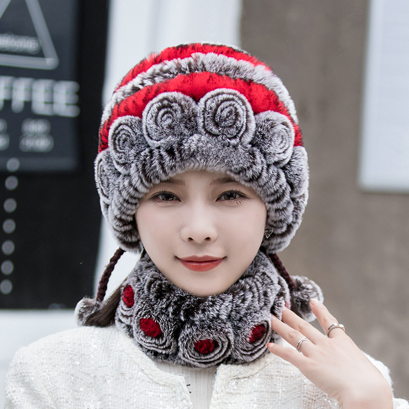 Bonnet Femme Hiver Fourré Doux et Confortable