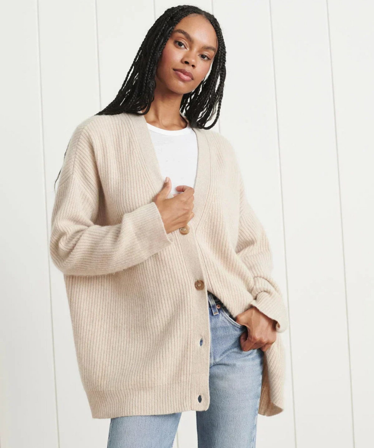 Cardigan Col V en Maille Douce - vue 6
