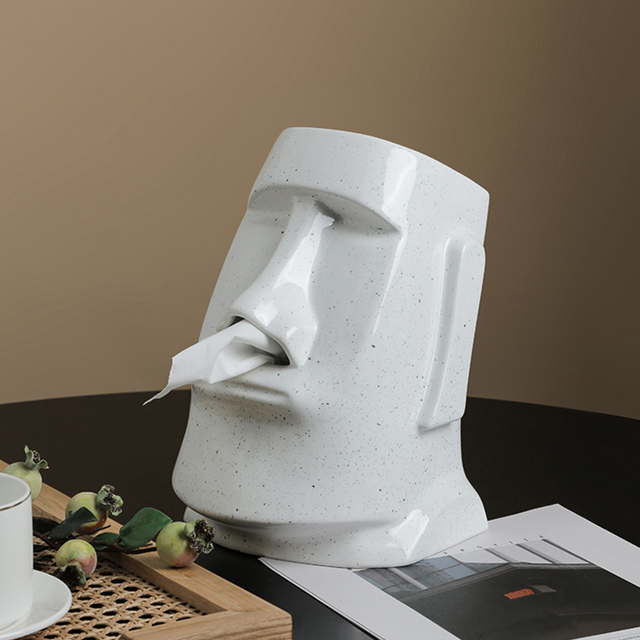 Statue Déco Moaï Élégante pour Intérieur Design - PanierRoyale