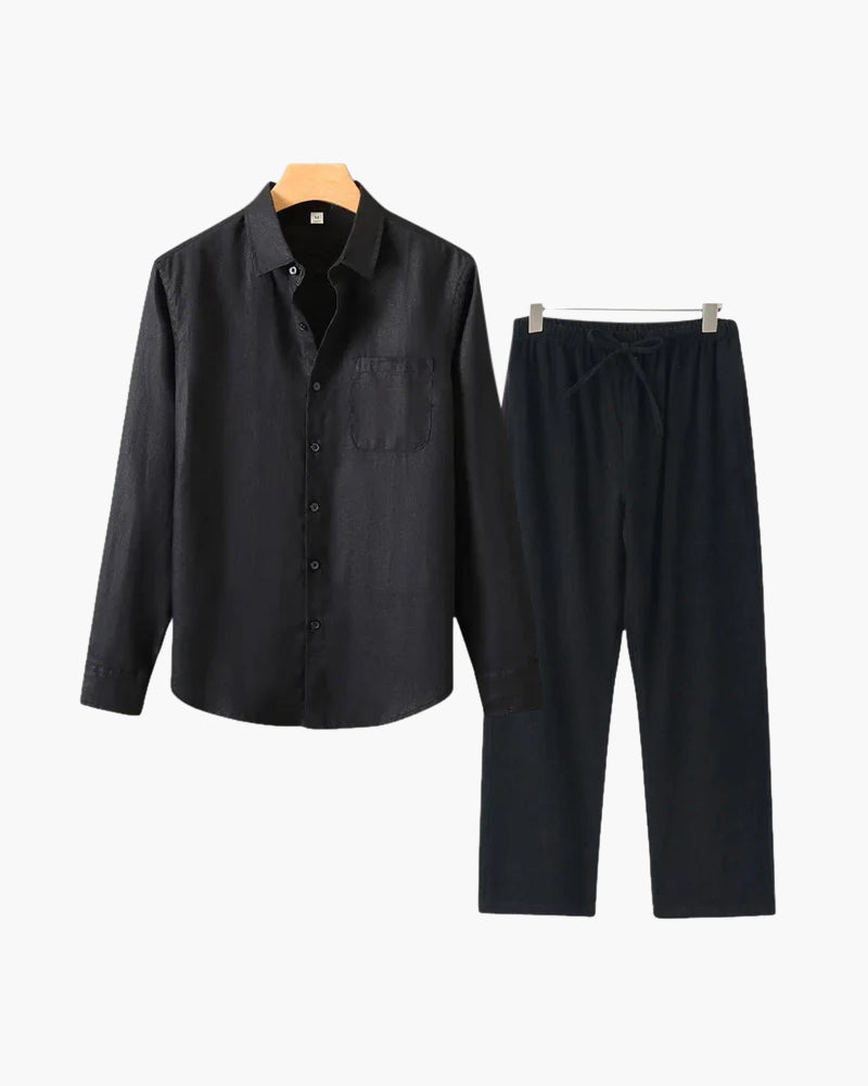 Costume Homme Lin En 2 Pièces Été Décontracté