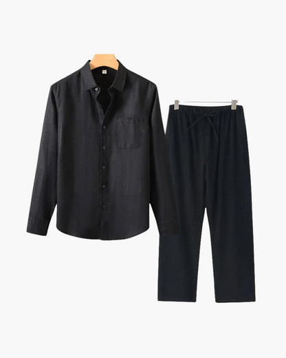 Costume Homme Lin En 2 Pièces Été Décontracté