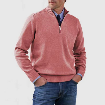 Pull Homme Rouge Bordeaux en Laine Douce