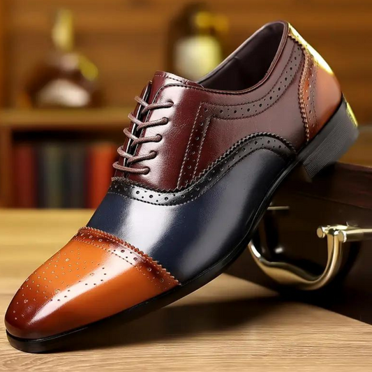 Richelieu Chic en Cuir Noir Élégant - PanierRoyale