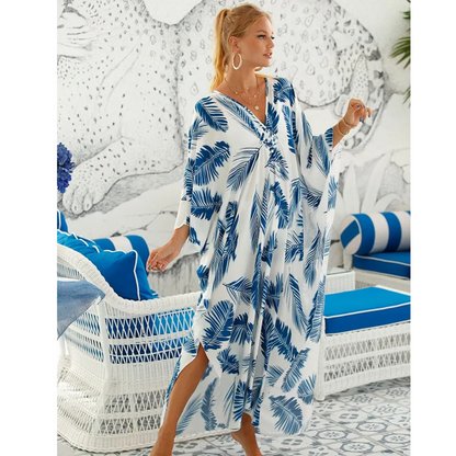 Kaftan Décontracté Col en V Été Léger