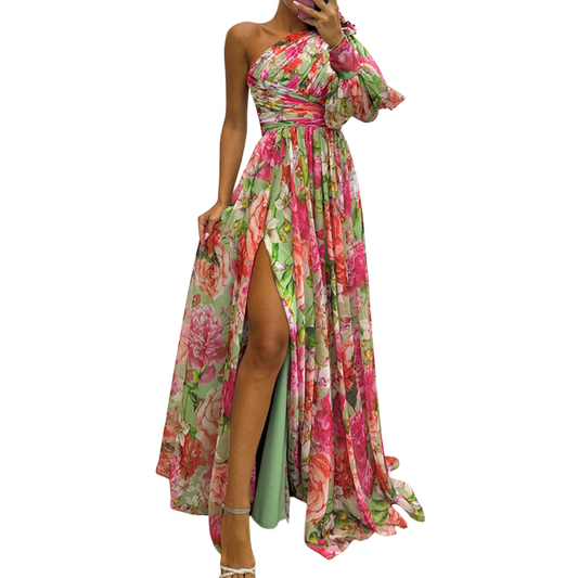 Robe Longue Florale Féminine pour Soirée - PanierRoyale