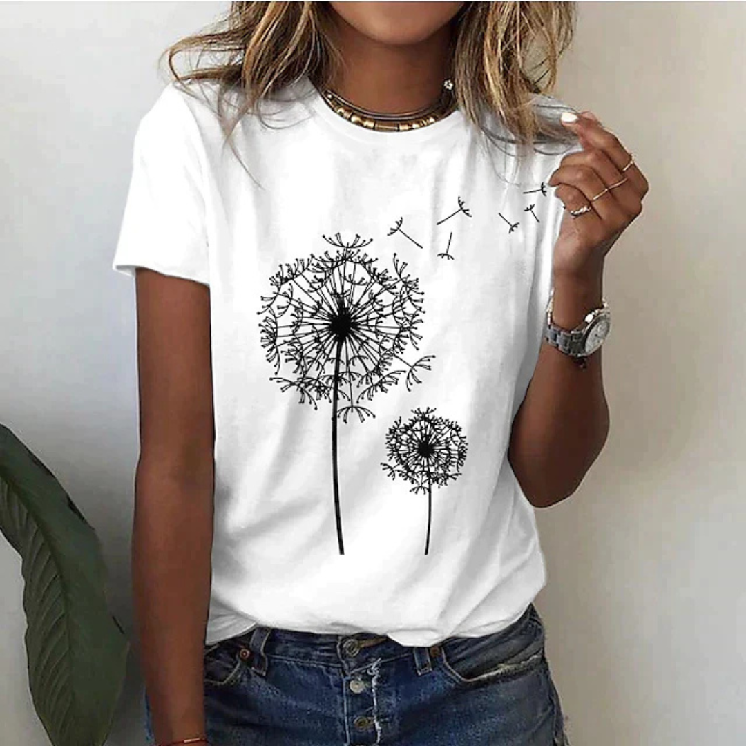 T-shirt Femme Décontracté Manches Courtes Imprimé