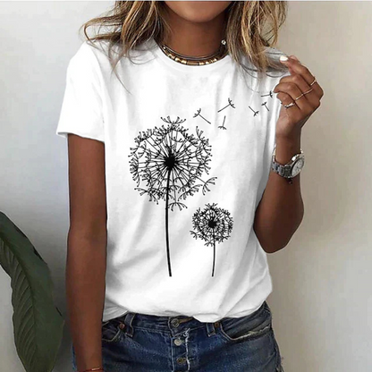 T-shirt Femme Décontracté Manches Courtes Imprimé