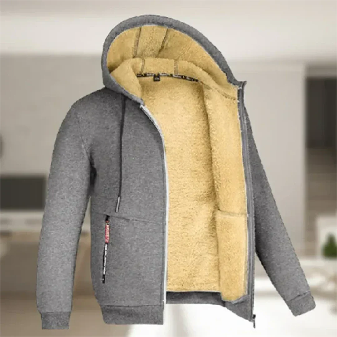 Veste Hiver Homme Zippée avec Capuche Réversible