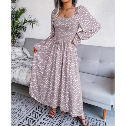 Robe Longue Élégante à Manches Courtes pour Femme - PanierRoyale
