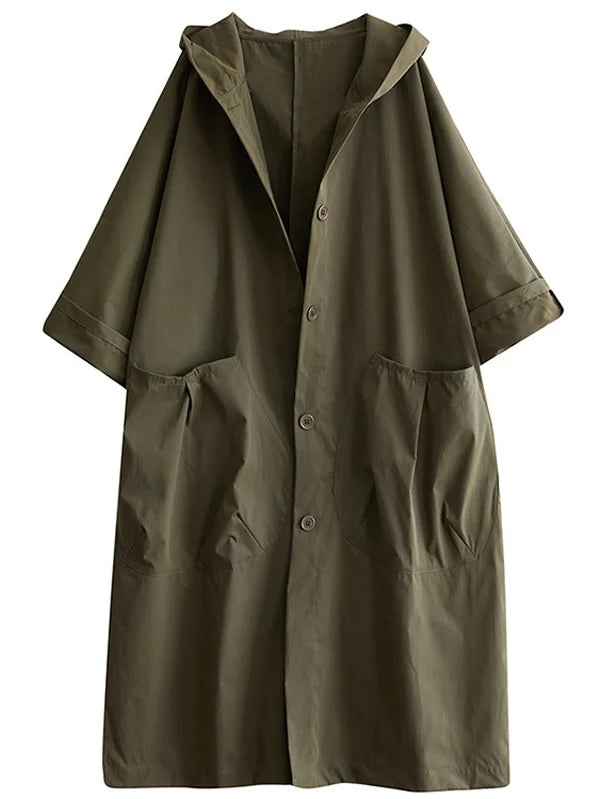 Veste Imperméable Longue Féminine avec Capuche pour Femme