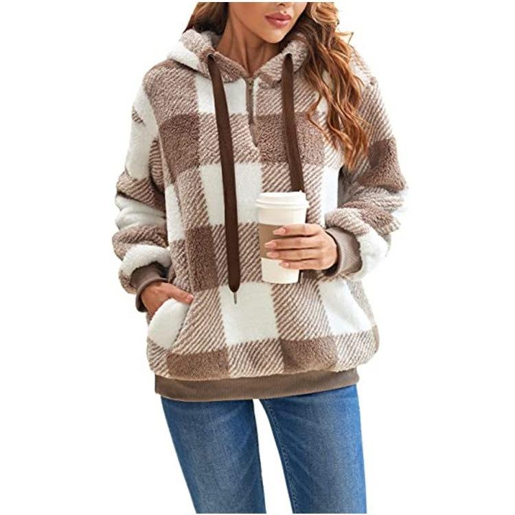 Pull en Maille à Carreaux Chaud et Confortable pour Femme - PanierRoyale