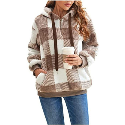 Pull en Maille à Carreaux Chaud et Confortable pour Femme - PanierRoyale