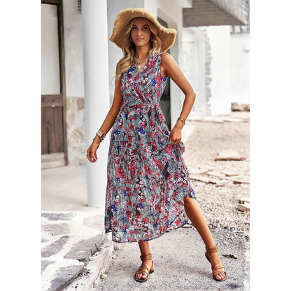Robe Été Florale Col V Décontractée