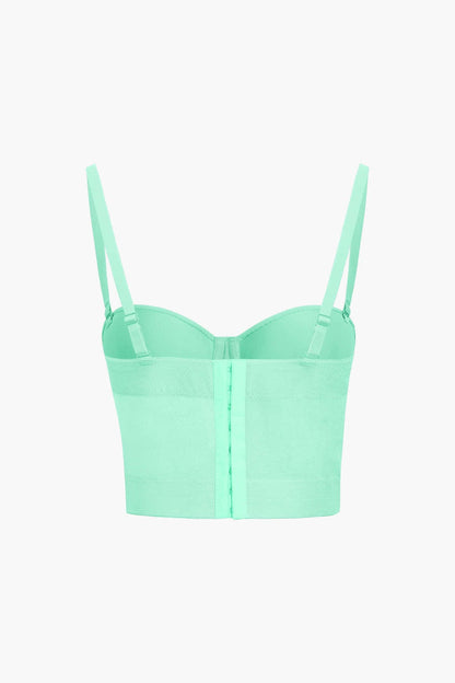 Bustier Top Push-Up avec Coupes Balconnets et Dentelle