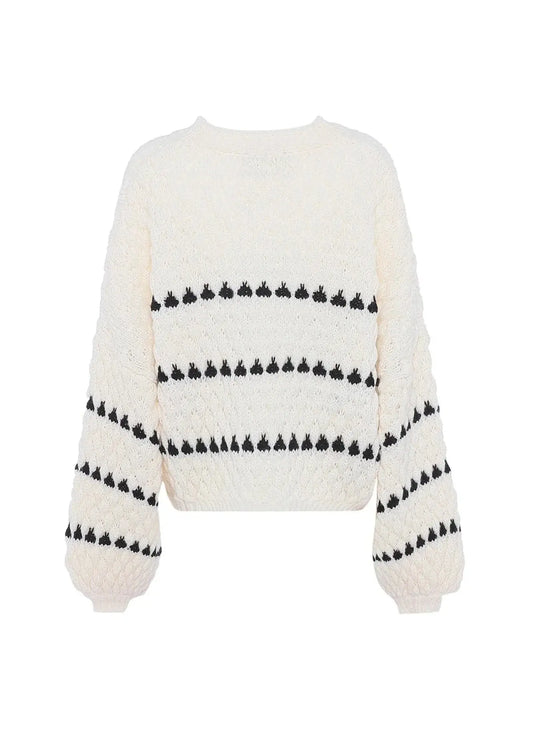 Pullover Femme Élégant Vanille Doux - BerlinGlamour