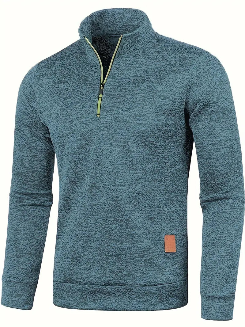 Pull à Manches Longues et Fermeture Éclair Doux