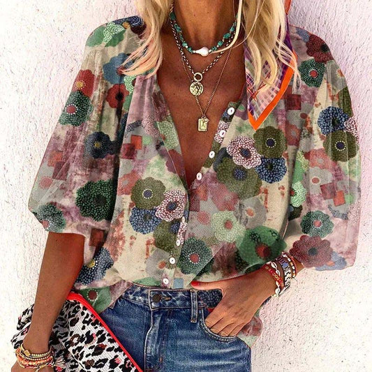Blouse Femme Printemps Florale Chic et Légère - PanierRoyale