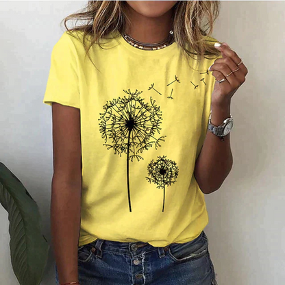 T-shirt Femme Décontracté Manches Courtes Imprimé