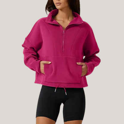 Pull femme chic zippé moderne