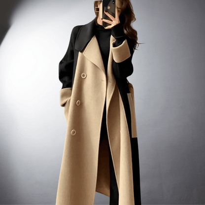 Manteau Femme Mi-Long Éléguant avec Fermeture Éclair