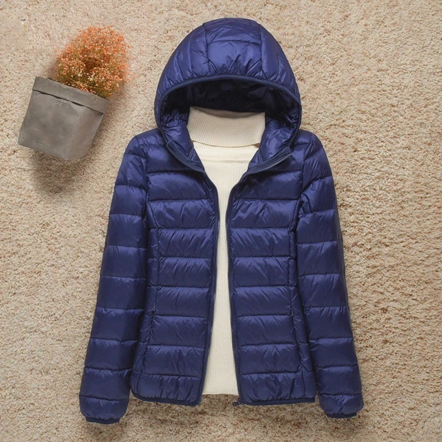 Veste Matelassée Femme Légère Capuche Fonctionnelle Coupe Ajustée