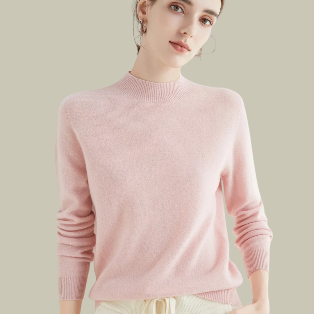Pull Femme Col Rond en Laine Mérinos Chaud pour Hiver