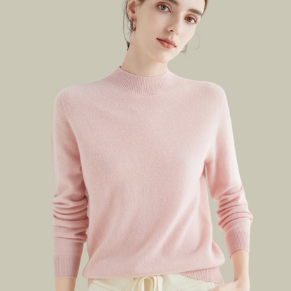 Pull Femme Col Rond en Laine Mérinos Chaud pour Hiver