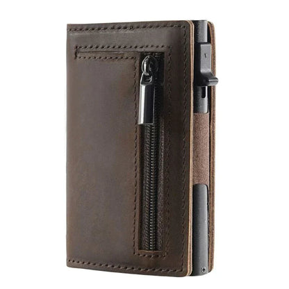 Portefeuille Homme à Fermeture Éclair Cuir