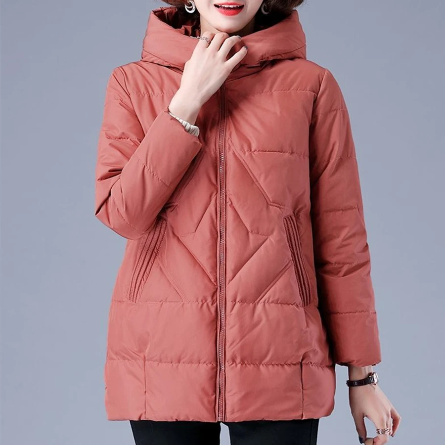 Veste Femme Hiver Douce et Chaude à Capuchon