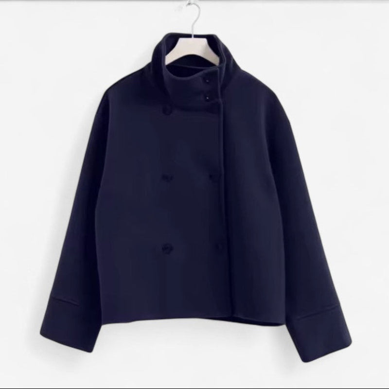 Manteau Femme Long Manches avec Col Montant Élégant