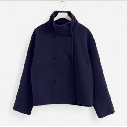 Manteau Femme Long Manches avec Col Montant Élégant