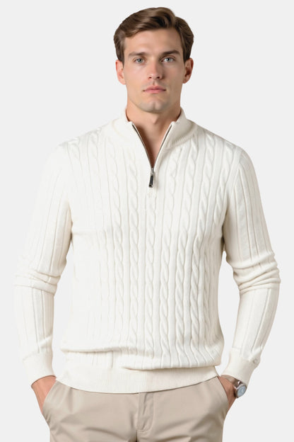 Pull à côtes zippé élégant pour homme