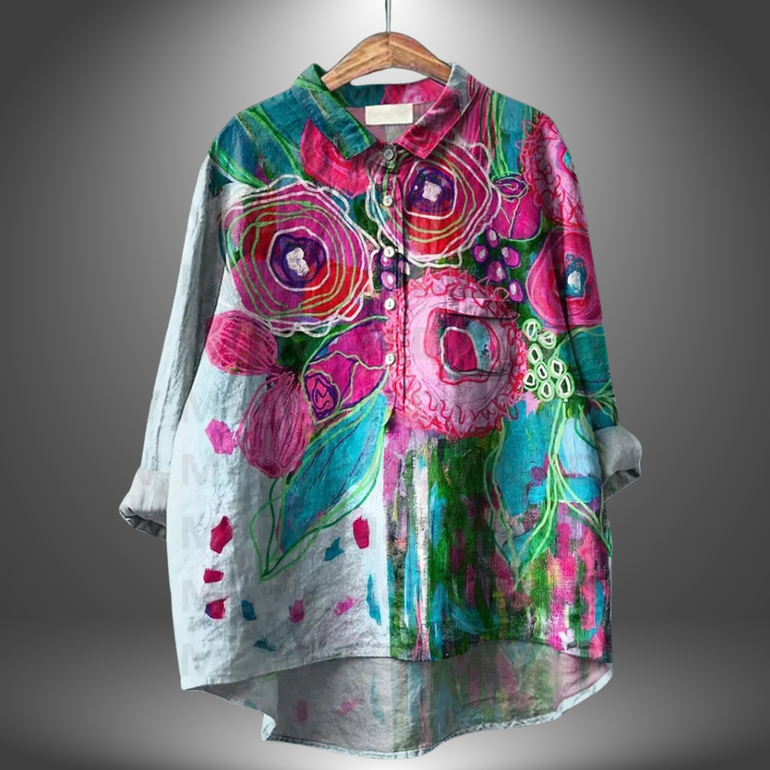 Chemise Manches Courtes Florale Femme Élégante