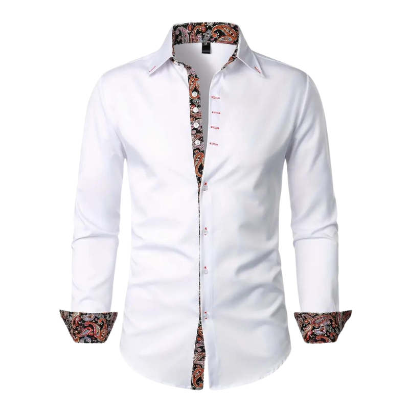 Chemise Homme À Manches Longues Imprimée Élégante - PanierRoyale