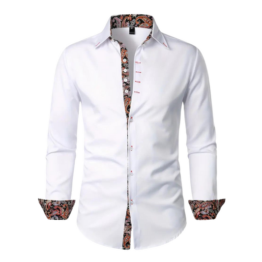 Chemise Homme À Manches Longues Imprimée Élégante - PanierRoyale