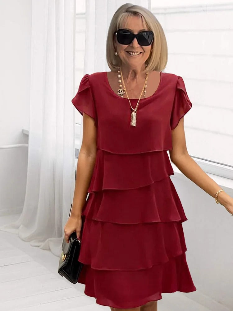 Robe Femme Chiffon Asymétrique Élégante et Légère
